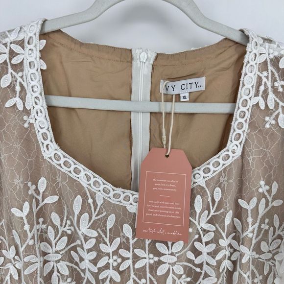 Ivy City Co White Midi Dress with Elegant Design - Picture 7 of 12